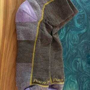 Darn Tough Ladies Shirty Wool Gray and Purple Socks NWOT